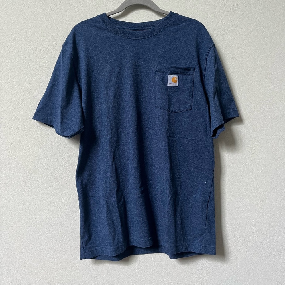 Carhartt Navy Pocket Tee - Short Sleeve Crew Neck